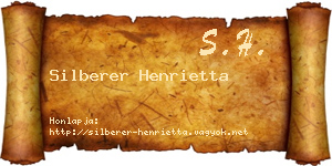 Silberer Henrietta névjegykártya